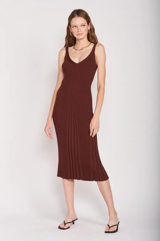 Open Back Ribbed Knit Dress online