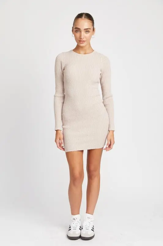 Ribbed Long Sleeve Mini Dress online